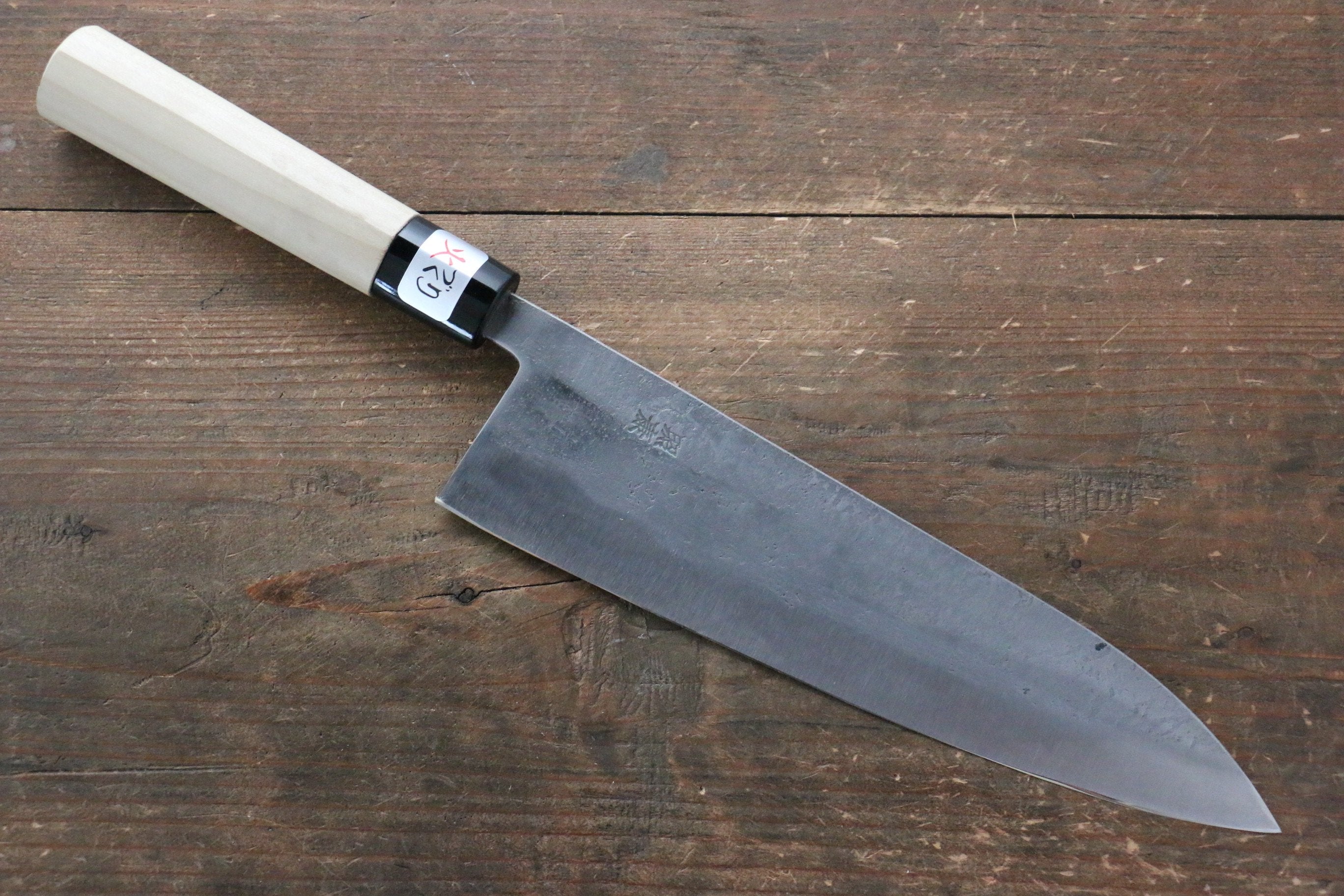 Fujiwara Teruyasu White Steel No.1 Nashiji Gyuto 210mm with Magnolia Handle - Japanny - Best Japanese Knife