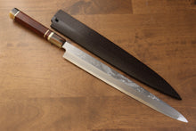  Sakai Takayuki Tenryu Uzushio Blue Steel No.2 Dragon Engraved Yanagiba 300mm Red Ebony Wood Handle with Sheath - Japanny - Best Japanese Knife