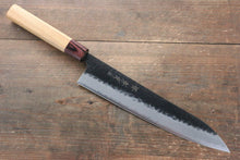  Sakai Takayuki Blue Super Hammered Black Finished Gyuto 240mm Keyaki (Japanese Elm) Handle - Japanny - Best Japanese Knife