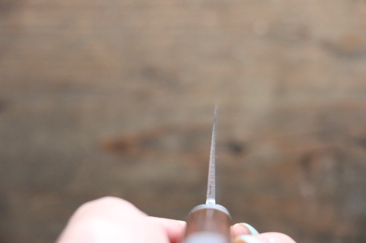 Kunihira Tanzo VG1 Damascus Santoku 170mm Mahogany Handle - Japanny - Best Japanese Knife