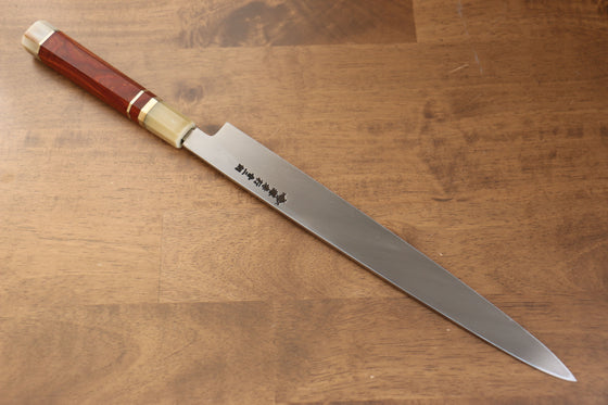 Sakai Takayuki Tenryu Uzushio Blue Steel No.2 Dragon Engraved Yanagiba 300mm Red Ebony Wood Handle with Sheath - Japanny - Best Japanese Knife