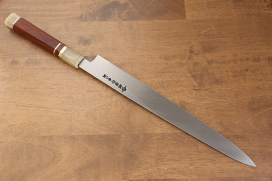 Sakai Takayuki Tenryu Uzushio Blue Steel No.2 Dragon Engraved Yanagiba 300mm Red Ebony Wood Handle with Sheath - Japanny - Best Japanese Knife