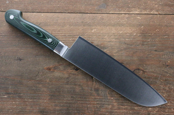 Sakai Takayuki Grand Chef Grand Chef Swedish Steel-stn Santoku  180mm Green Micarta Handle - Japanny - Best Japanese Knife