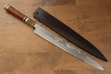  Sakai Takayuki Tenryu Uzushio Blue Steel No.2 Dragon Engraved Yanagiba 300mm Red Ebony Wood Handle with Sheath - Japanny - Best Japanese Knife