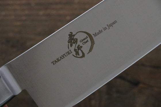 Sakai Takayuki Grand Chef Grand Chef Swedish Steel-stn Santoku  180mm Green Micarta Handle - Japanny - Best Japanese Knife