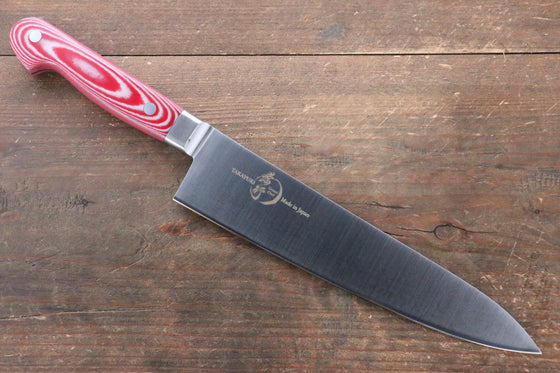 Sakai Takayuki Grand Chef Grand Chef Swedish Steel-stn Gyuto  210mm Red Micarta Handle - Japanny - Best Japanese Knife