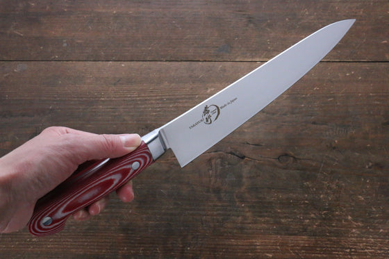 Sakai Takayuki Grand Chef Grand Chef Swedish Steel-stn Gyuto  210mm Red Micarta Handle - Japanny - Best Japanese Knife