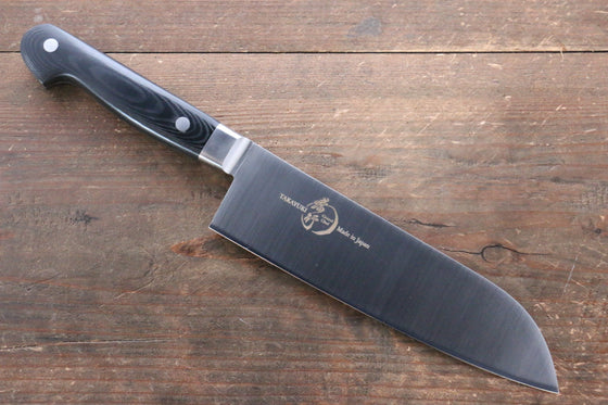 Sakai Takayuki Grand Chef Grand Chef Swedish Steel-stn Santoku  180mm Black Micarta Handle - Japanny - Best Japanese Knife