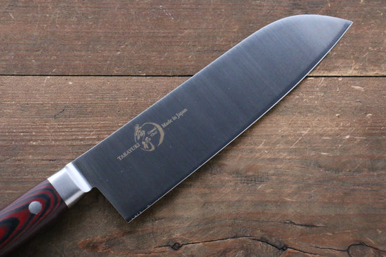 Sakai Takayuki Grand Chef Grand Chef Swedish Steel-stn Santoku  180mm Brown Micarta Handle - Japanny - Best Japanese Knife