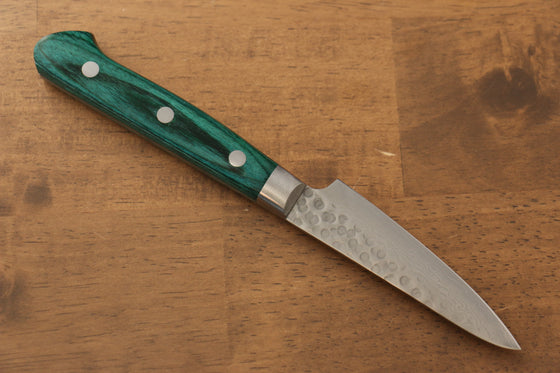 Sakai Takayuki VG10 17 Layer Damascus Petty-Utility 80mm Green Pakka wood Handle - Japanny - Best Japanese Knife