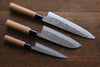 Seisuke Blue Steel No.2 Nashiji Gyuto, Santoku, Petty Japanese Chef Knives Set - Japanny - Best Japanese Knife