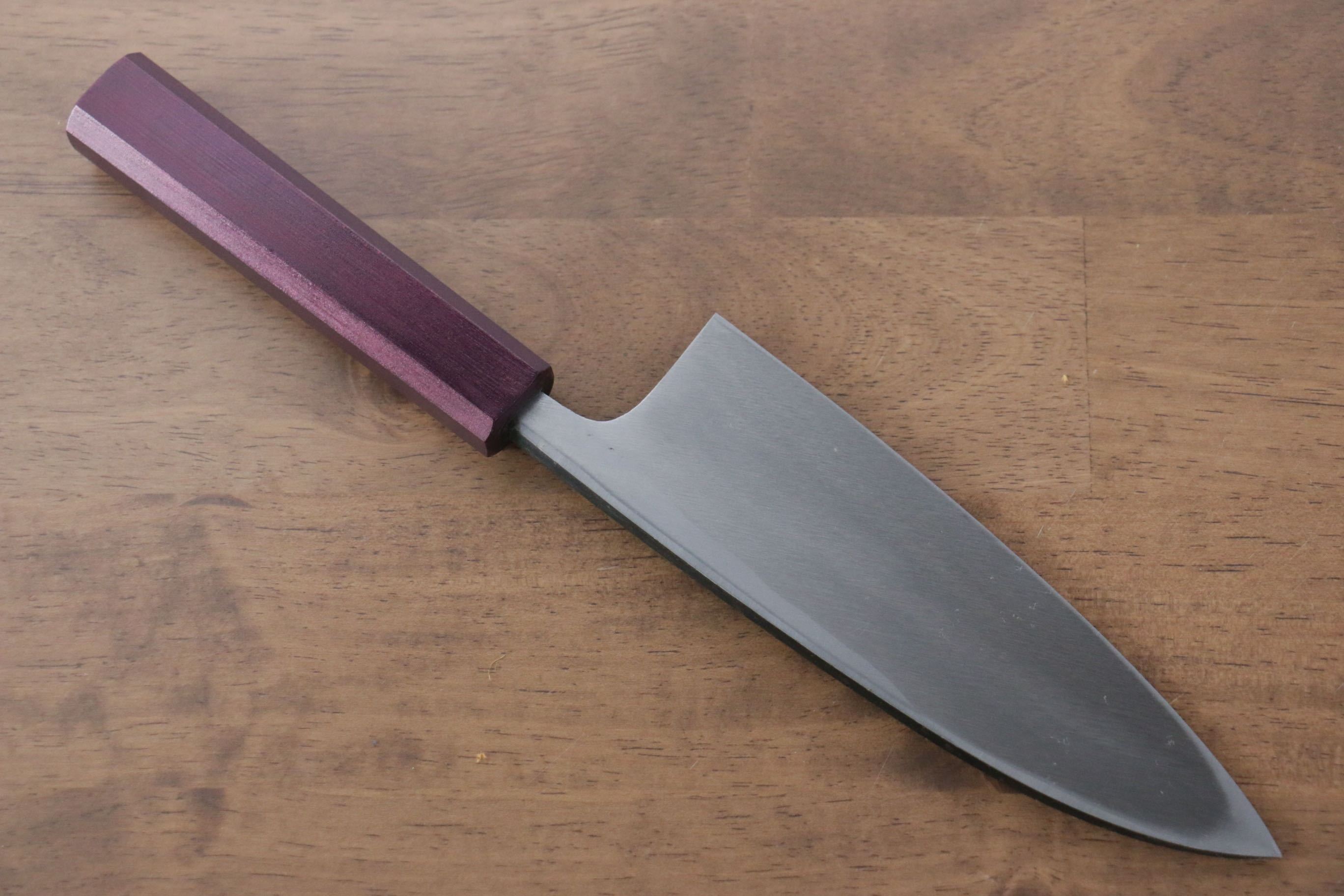 Seisuke White Steel No.2 Kurouchi Deba 165mm Purple Lacquered Handle - Japanny - Best Japanese Knife