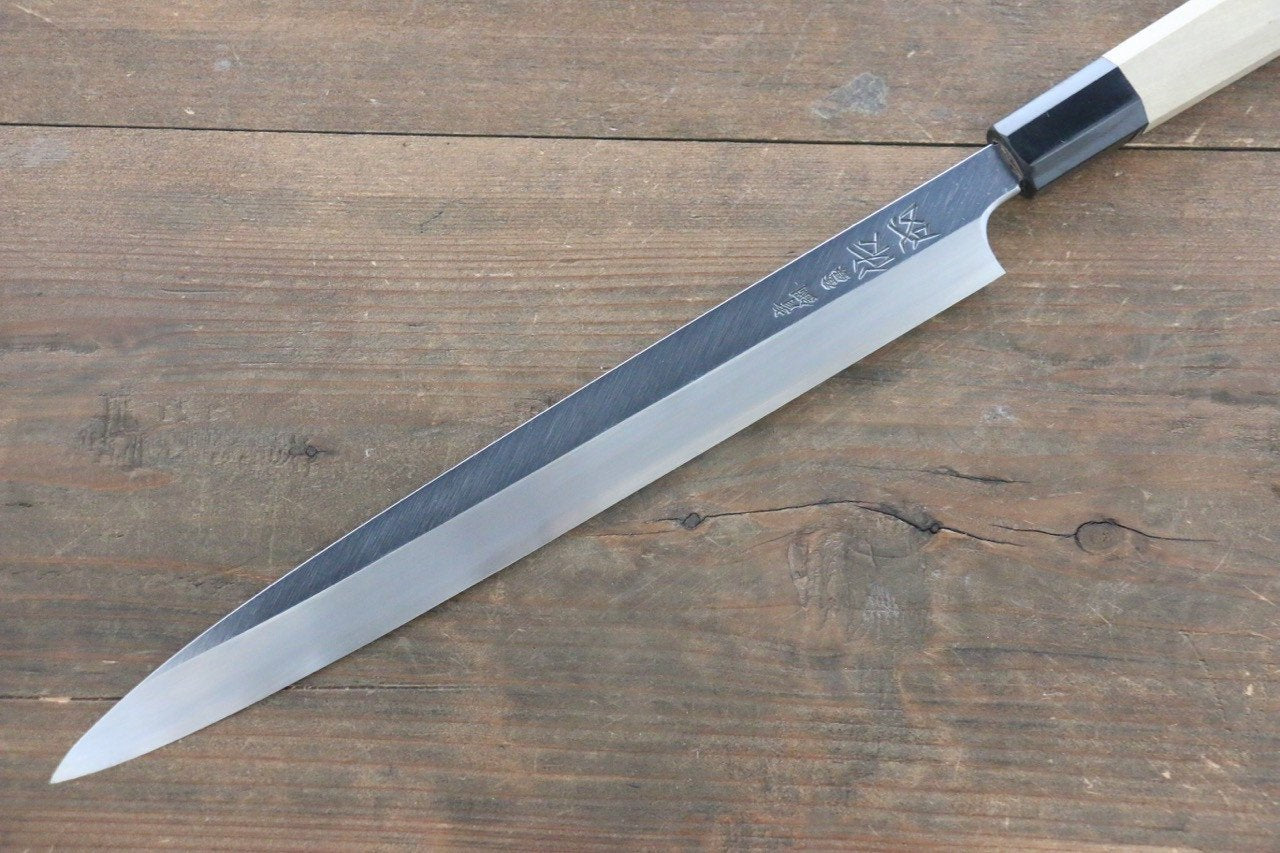 Sukenari [Left Handed] Blue Steel No.2 Hongasumi Yanagiba Magnolia Handle - Japanny - Best Japanese Knife