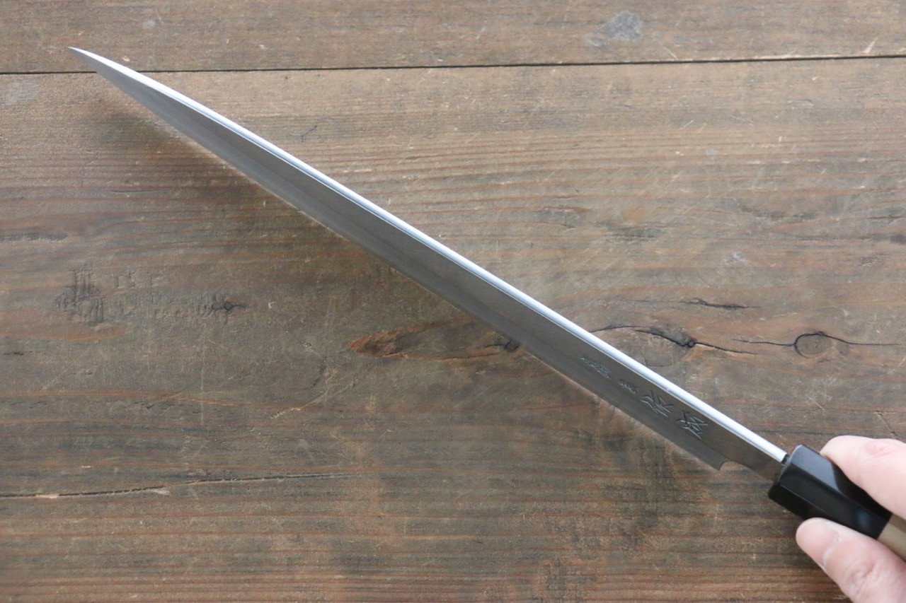 Sukenari [Left Handed] Blue Steel No.2 Hongasumi Yanagiba Magnolia Handle - Japanny - Best Japanese Knife