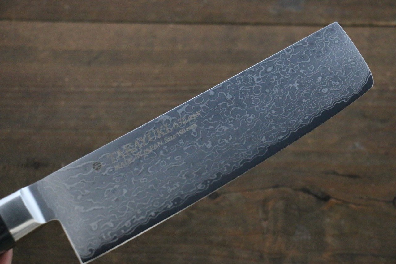 Sakai Takayuki Molybdenum 63 Layer Damascus Nakiri 160mm - Japanny - Best Japanese Knife