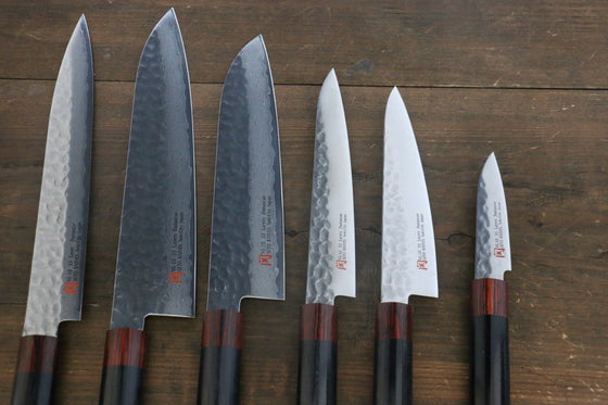 Iseya VG10 33 Layer Damascus Japanese Petty 80mm, Petty 150mm, Santoku, Small Santoku Gyuto 210mm & Sushi Chef Knife 210mm Set - Japanny - Best Japanese Knife