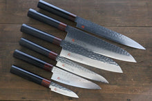  Iseya VG10 33 Layer Damascus Japanese Petty 80mm, Petty 150mm, Santoku, Small Santoku Gyuto 210mm & Sushi Chef Knife 210mm Set - Japanny - Best Japanese Knife