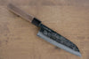 Sakai Takayuki Blue Steel No.2 Kurouchi Koshitantan engraving Santoku 170mm Walnut Handle - Japanny - Best Japanese Knife