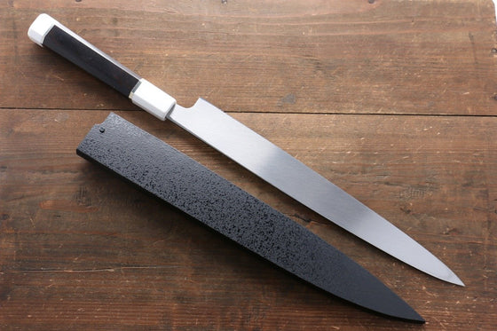 Sakai Takayuki Ginryu Honyaki Swedish Steel Mirrored Finish Yanagiba 270mm Ebony Wood Handle with Sheath - Japanny - Best Japanese Knife