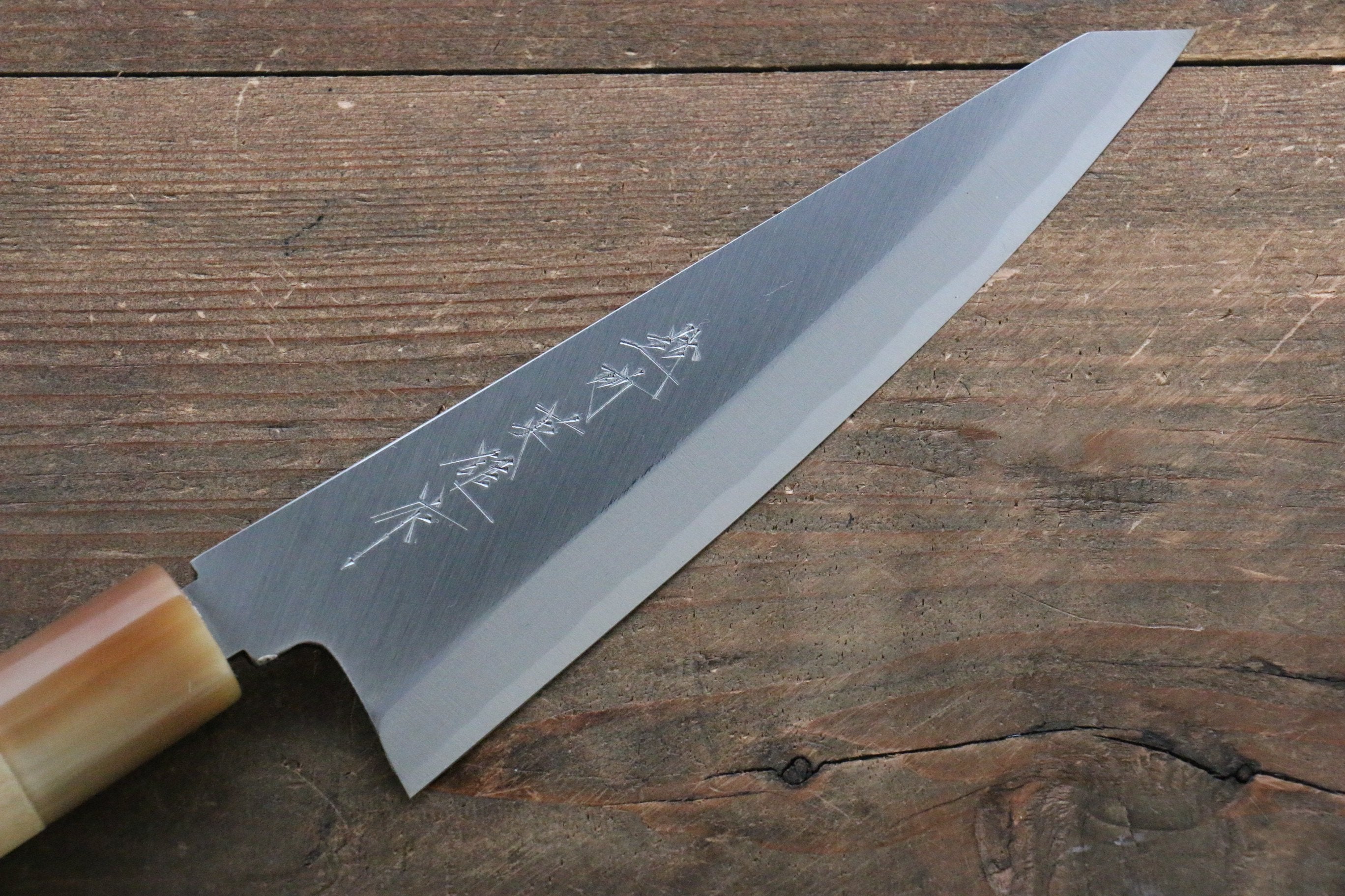 Hideo Kitaoka Blue Steel No.2 Damascus Honesuki Boning 150mm with Magnolia Handle - Japanny - Best Japanese Knife