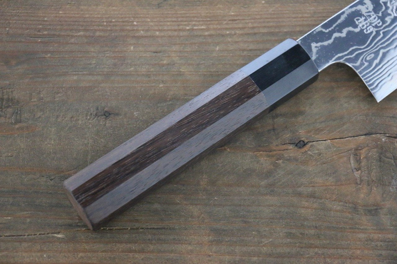 Sukenari ZDP189 Damascus Kiritsuke Gyuto 210mm Shitan Handle - Japanny - Best Japanese Knife