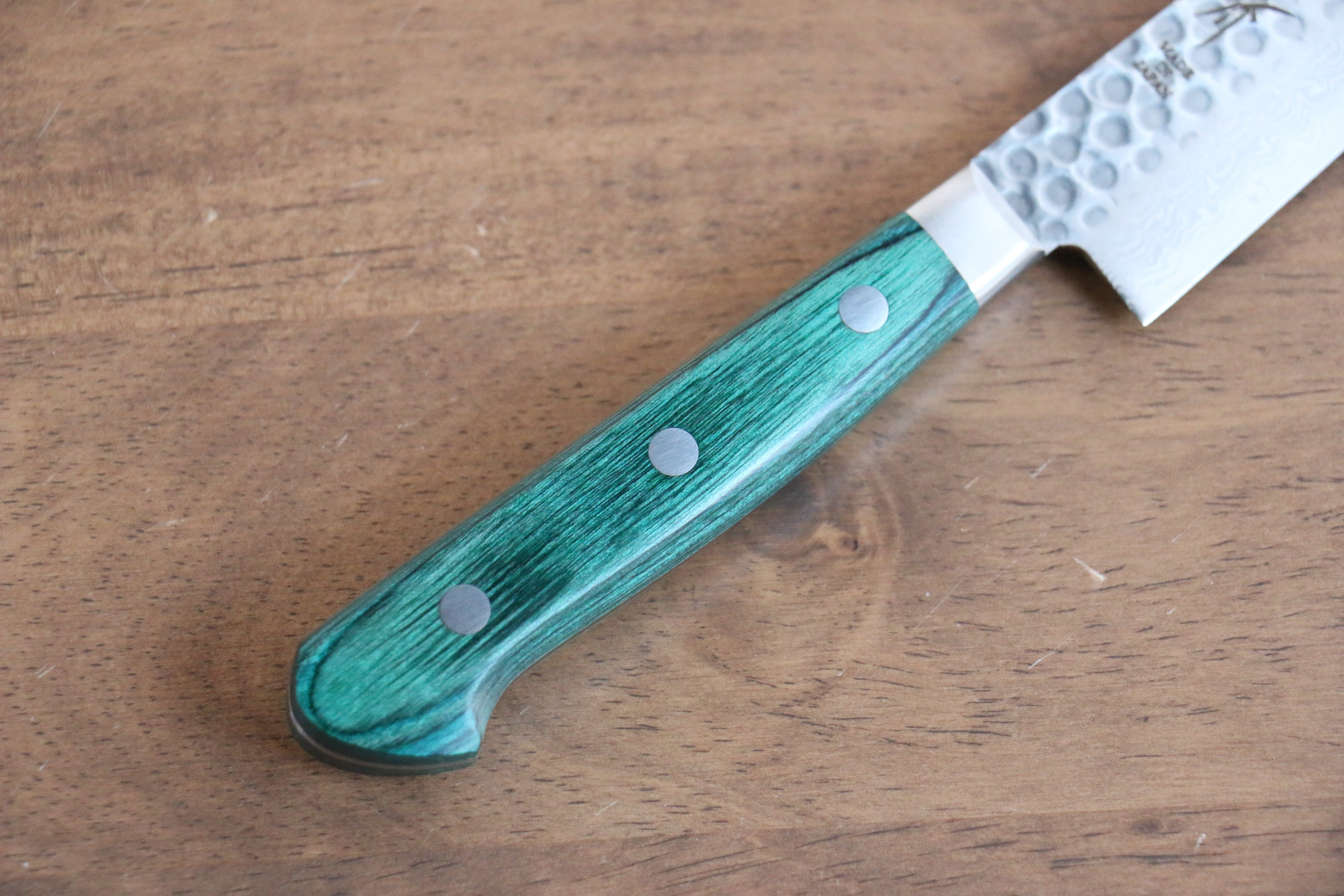 Sakai Takayuki VG10 17 Layer Damascus Petty-Utility 135mm Green Pakka wood Handle - Japanny - Best Japanese Knife