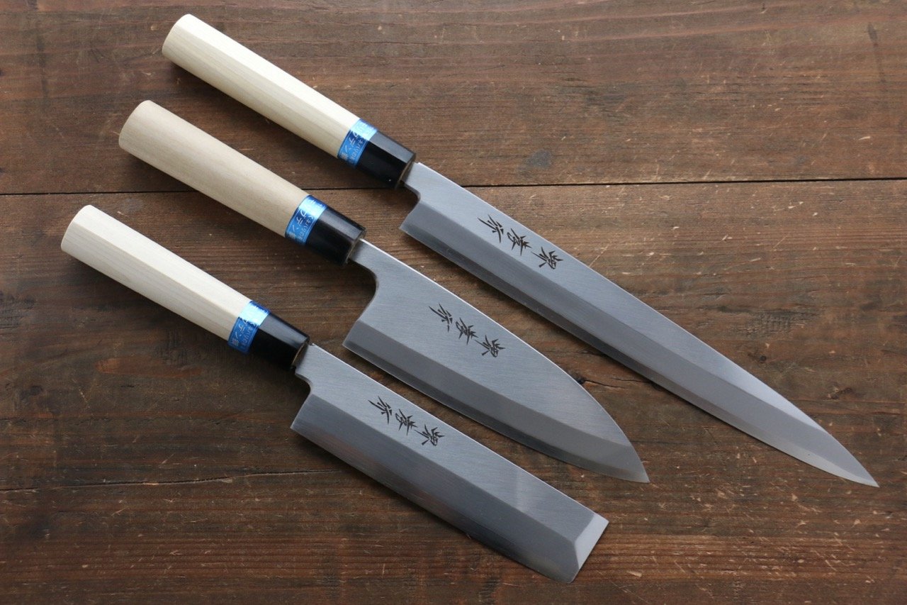 Sakai Takayuki INOX Molybdenum Steel Single-edged Starter Set (04304, 04362, 04336) - Japanny - Best Japanese Knife
