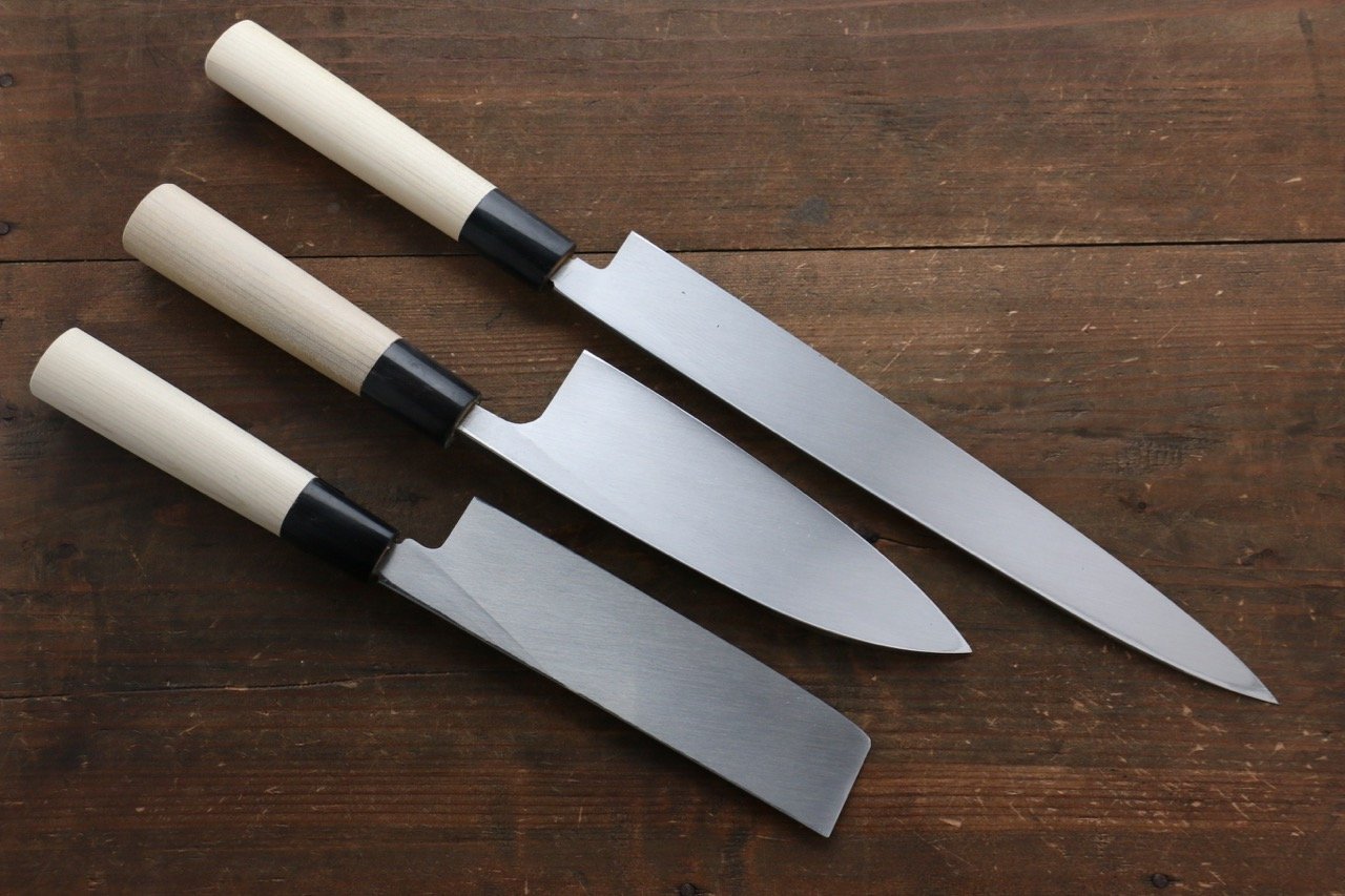 Sakai Takayuki INOX Molybdenum Steel Single-edged Starter Set (04304, 04362, 04336) - Japanny - Best Japanese Knife