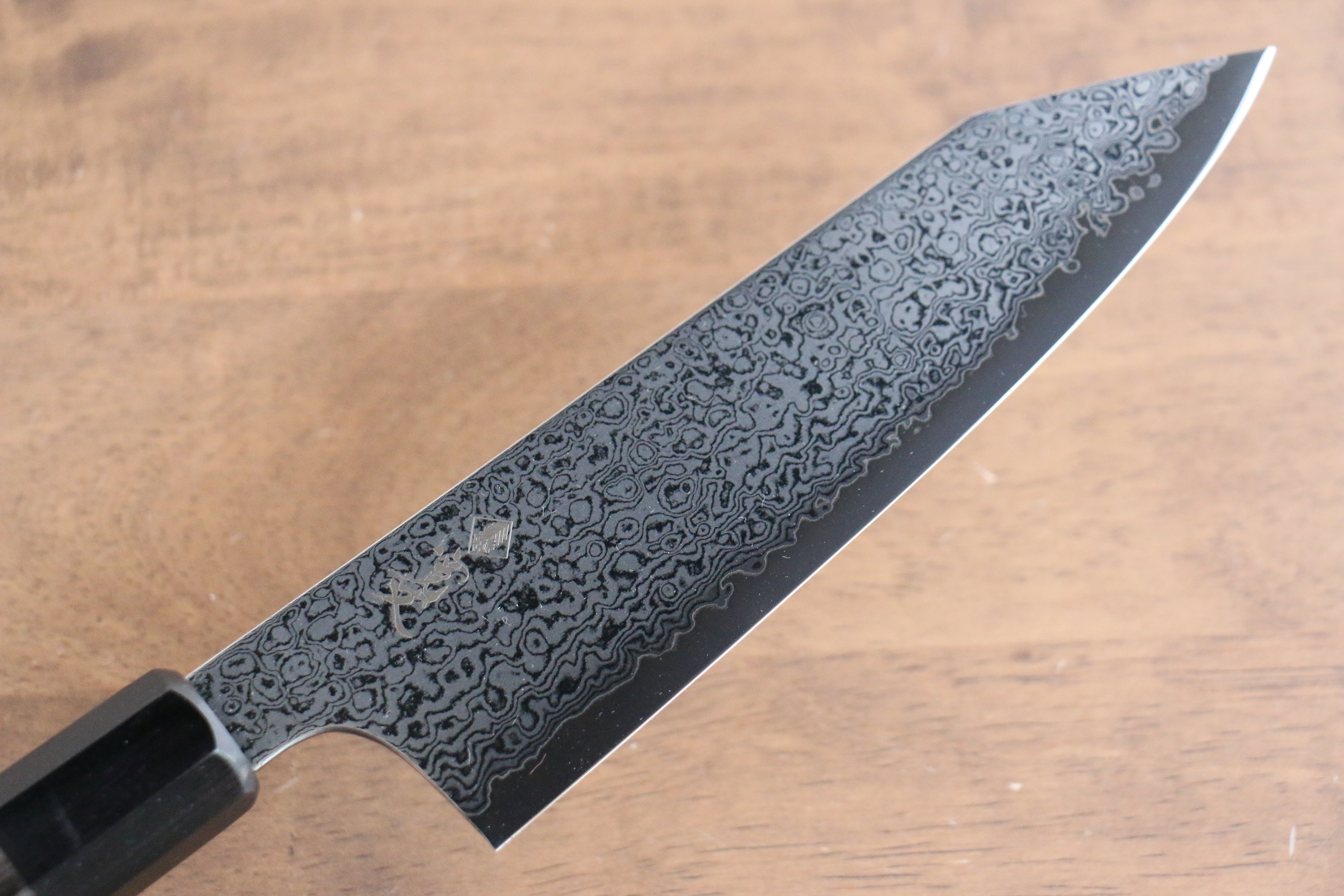 Kanjyo VG10 Damascus Kiritsuke Santoku 180mm Gray Pakka wood Handle - Japanny - Best Japanese Knife