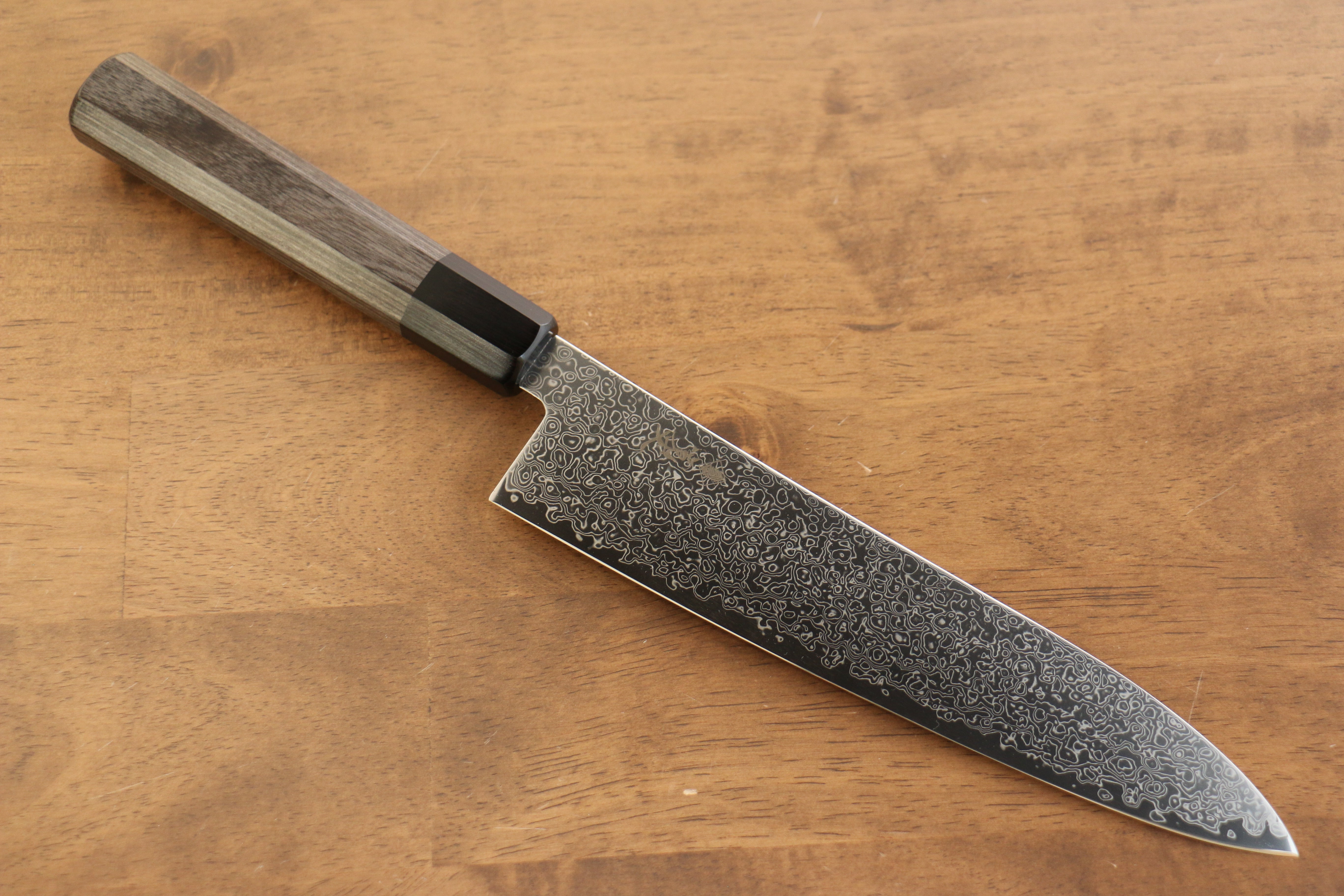 Kanjyo VG10 Damascus Gyuto 210mm Gray Pakka wood Handle - Japanny - Best Japanese Knife
