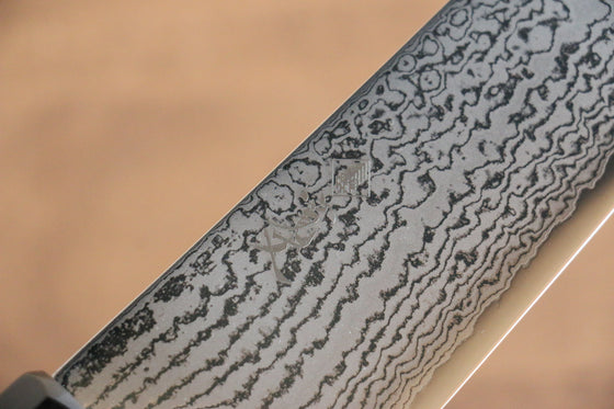 Kanjyo VG10 Damascus Kiritsuke Gyuto 210mm Gray Pakka wood Handle - Japanny - Best Japanese Knife