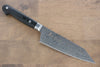 Sakai Takayuki Coreless Damascus Kengata Santoku 160mm Black Micarta Handle - Japanny - Best Japanese Knife