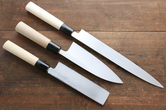 Sakai Takayuki Kasumitogi White Steel Single-edged Starter Set (06304, 06336, 06362) - Japanny - Best Japanese Knife