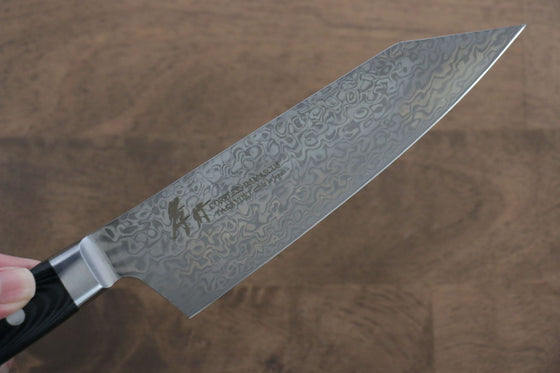 Sakai Takayuki Coreless Damascus Kengata Santoku 160mm Black Micarta Handle - Japanny - Best Japanese Knife