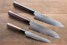  Sakai Takayuki 45 Layer Damascus Japanese Chef's Gyuto, Santoku & Petty Knife with Shitan Handle Set - Japanny - Best Japanese Knife