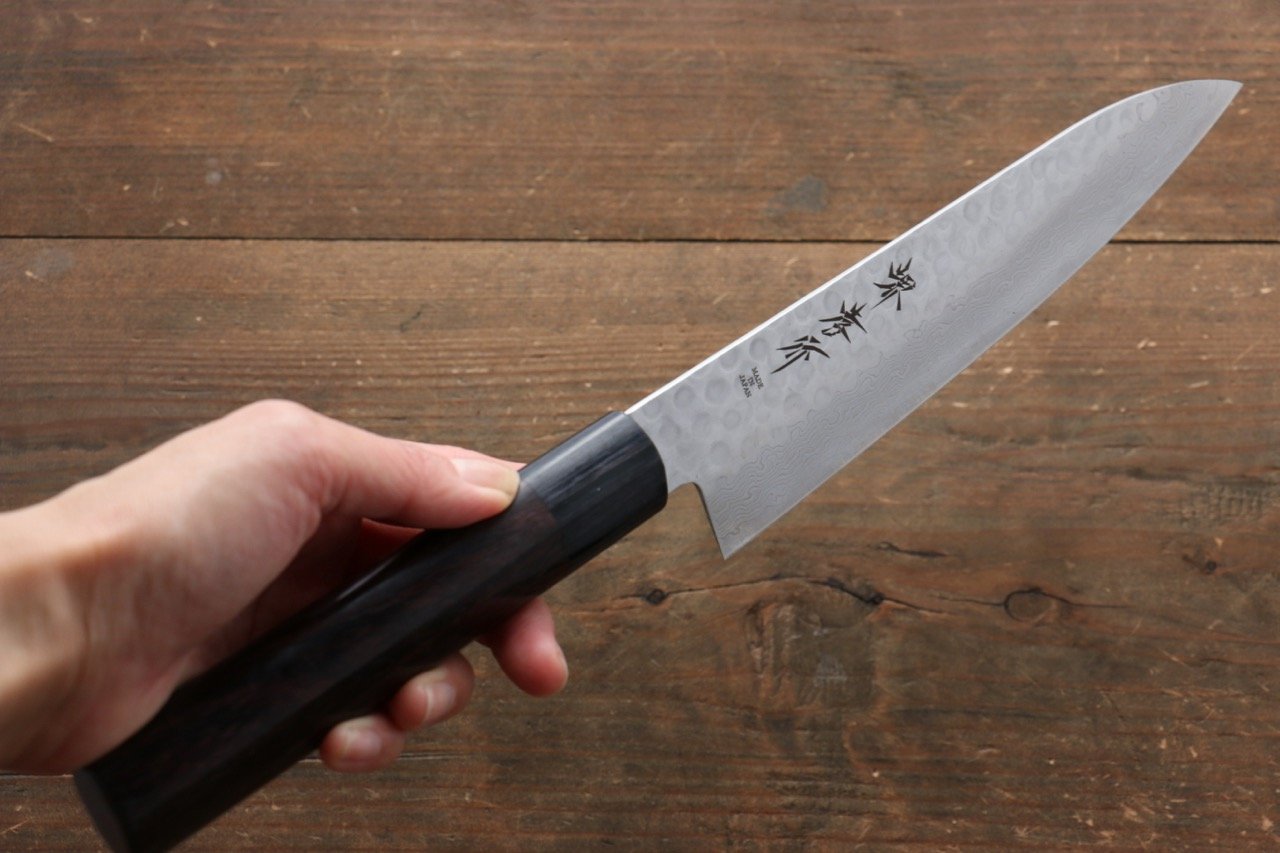 Sakai Takayuki 45 Layer Damascus Japanese Chef's Gyuto, Santoku & Petty Knife with Shitan Handle Set - Japanny - Best Japanese Knife