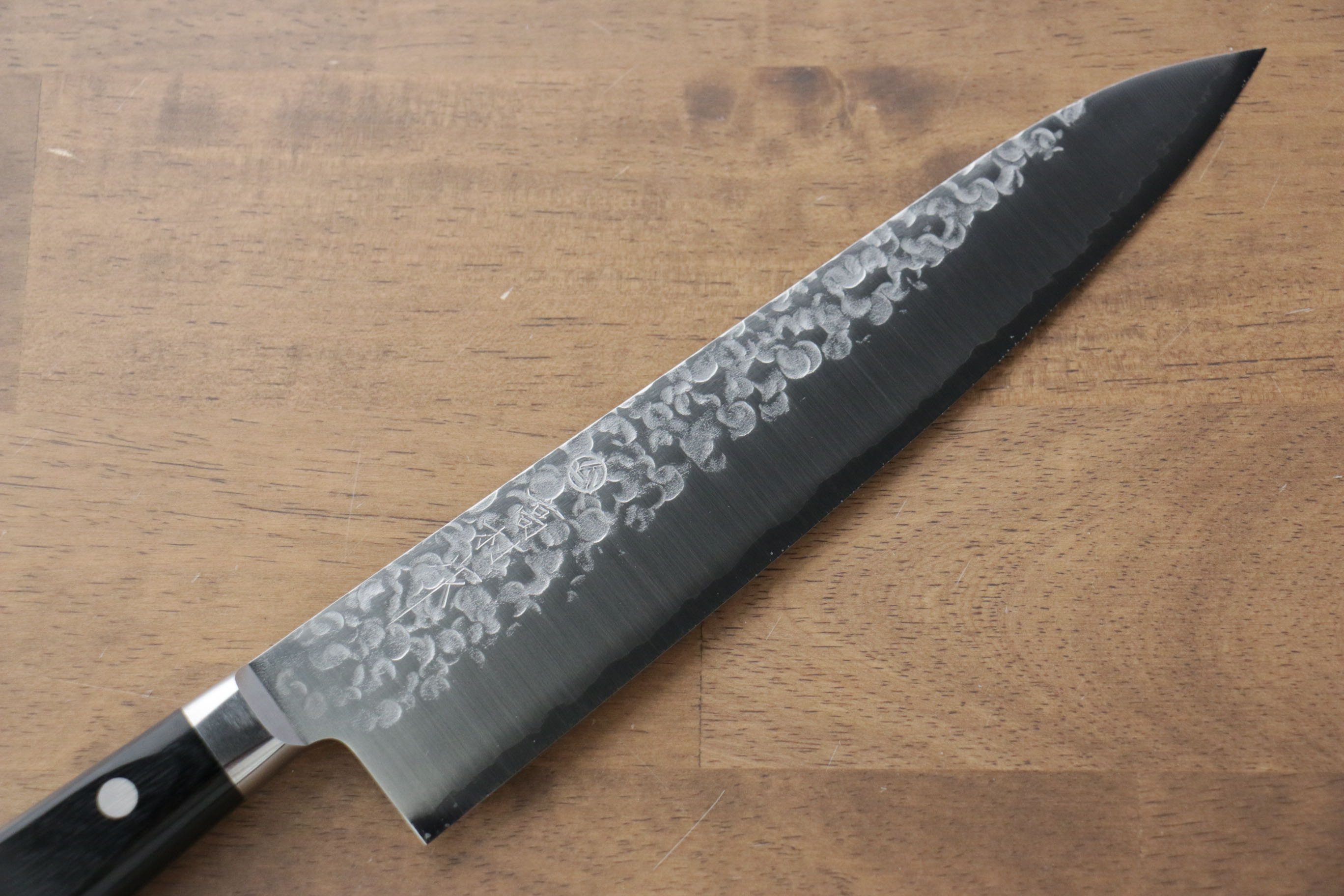 Takamura Knives VG10 Hammered Gyuto 210mm Black Pakka wood Handle - Japanny - Best Japanese Knife
