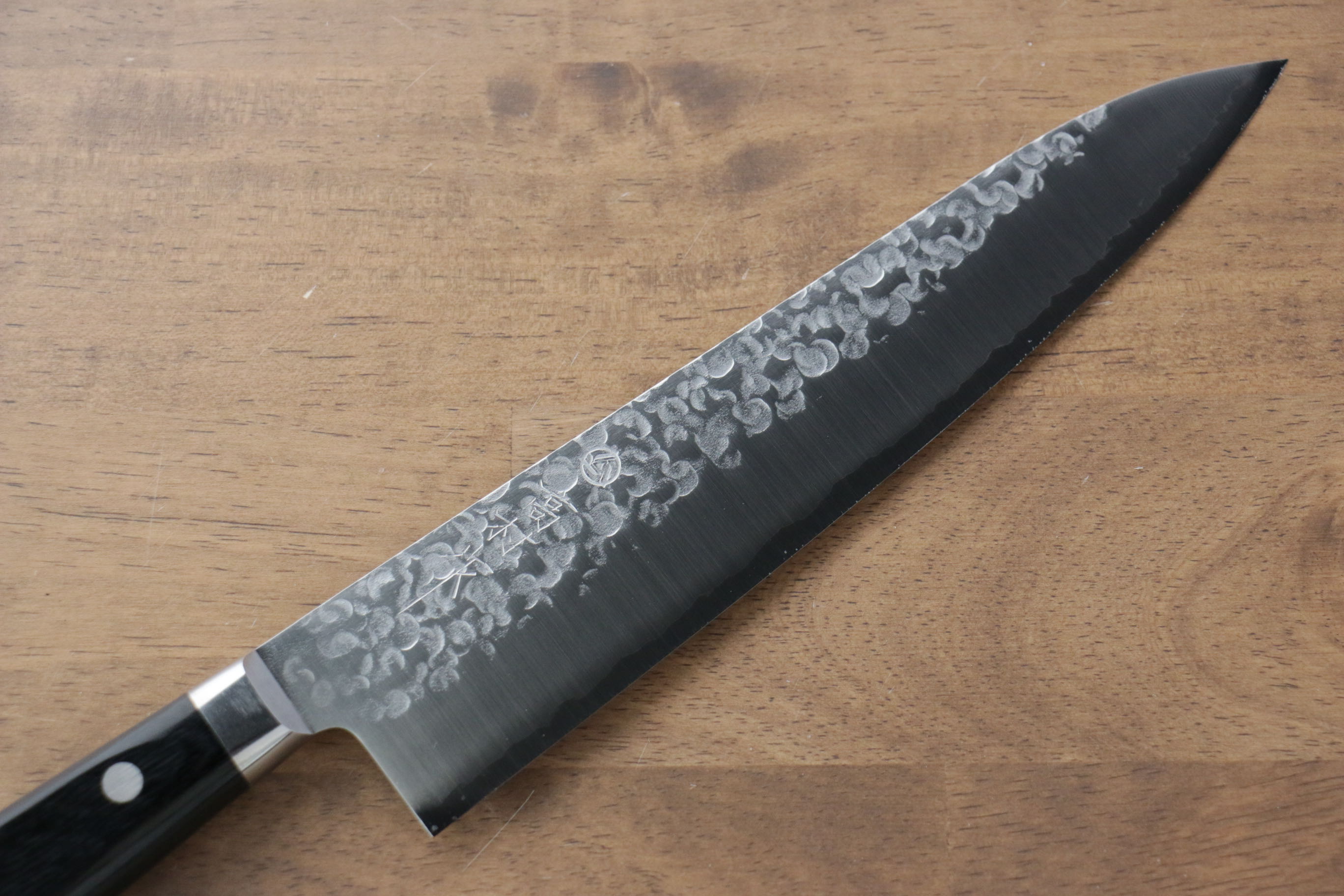 Takamura Knives VG10 Hammered Gyuto 210mm Black Pakka wood Handle - Japanny - Best Japanese Knife