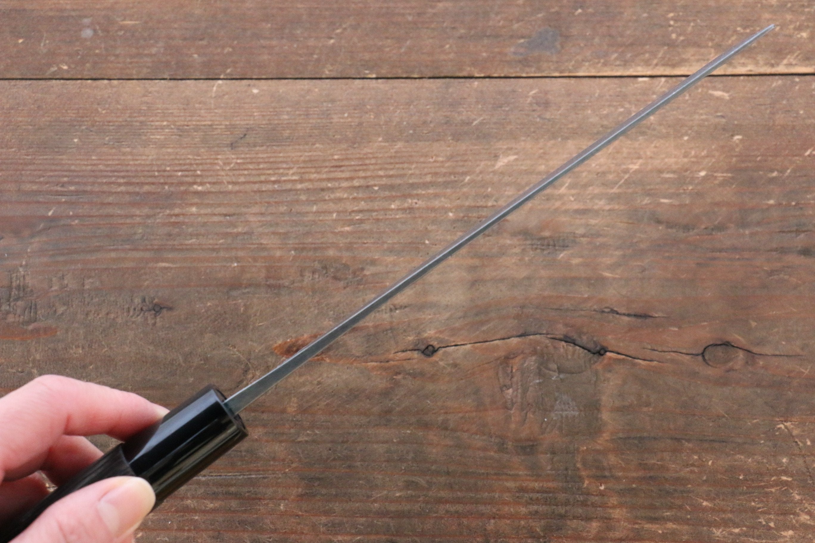 Seisuke White Steel Kurouchi Nakiri 165mm Burnt Chestnut Handle - Japanny - Best Japanese Knife