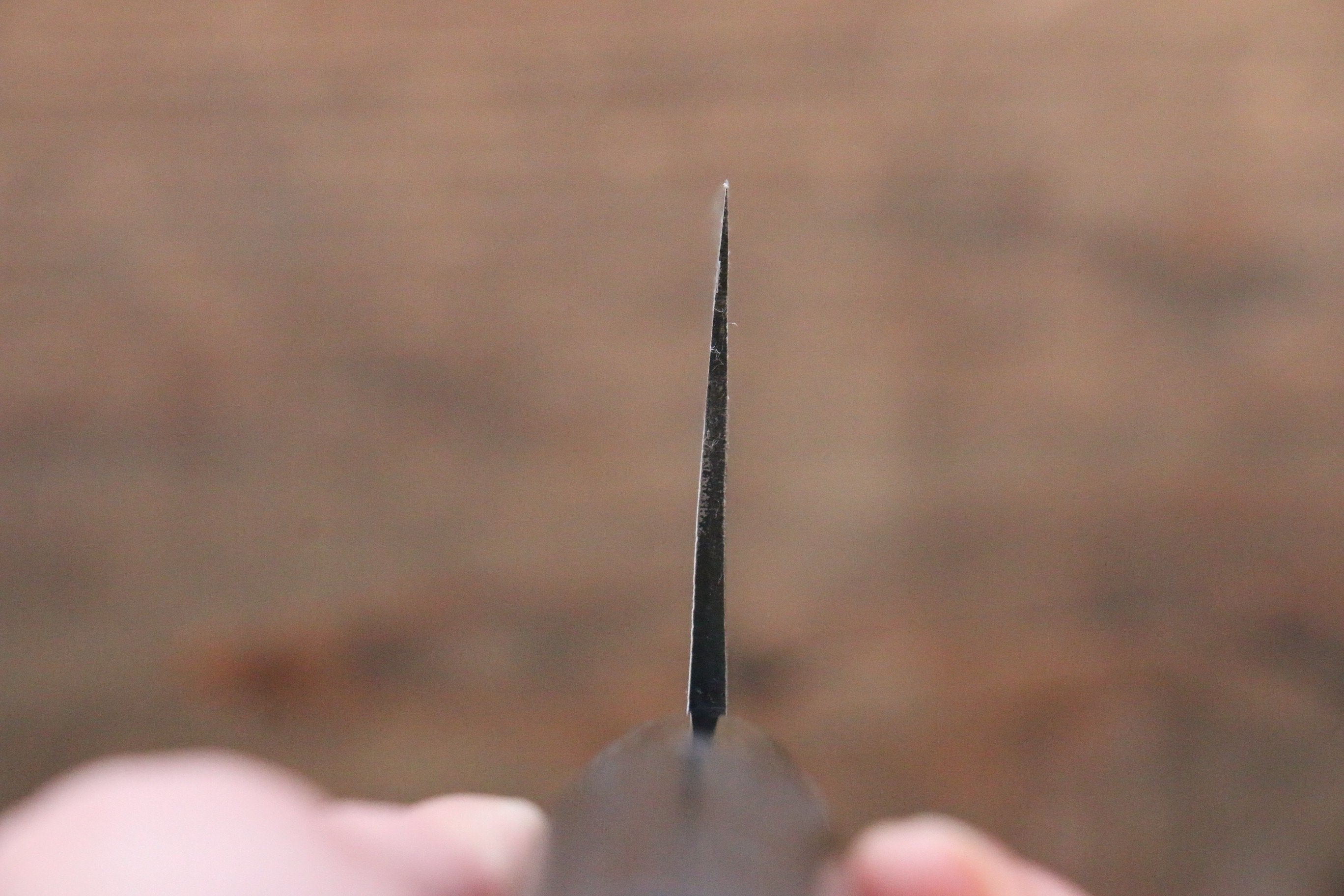 Seisuke White Steel Kurouchi Santoku 165mm Burnt Chestnut Handle - Japanny - Best Japanese Knife