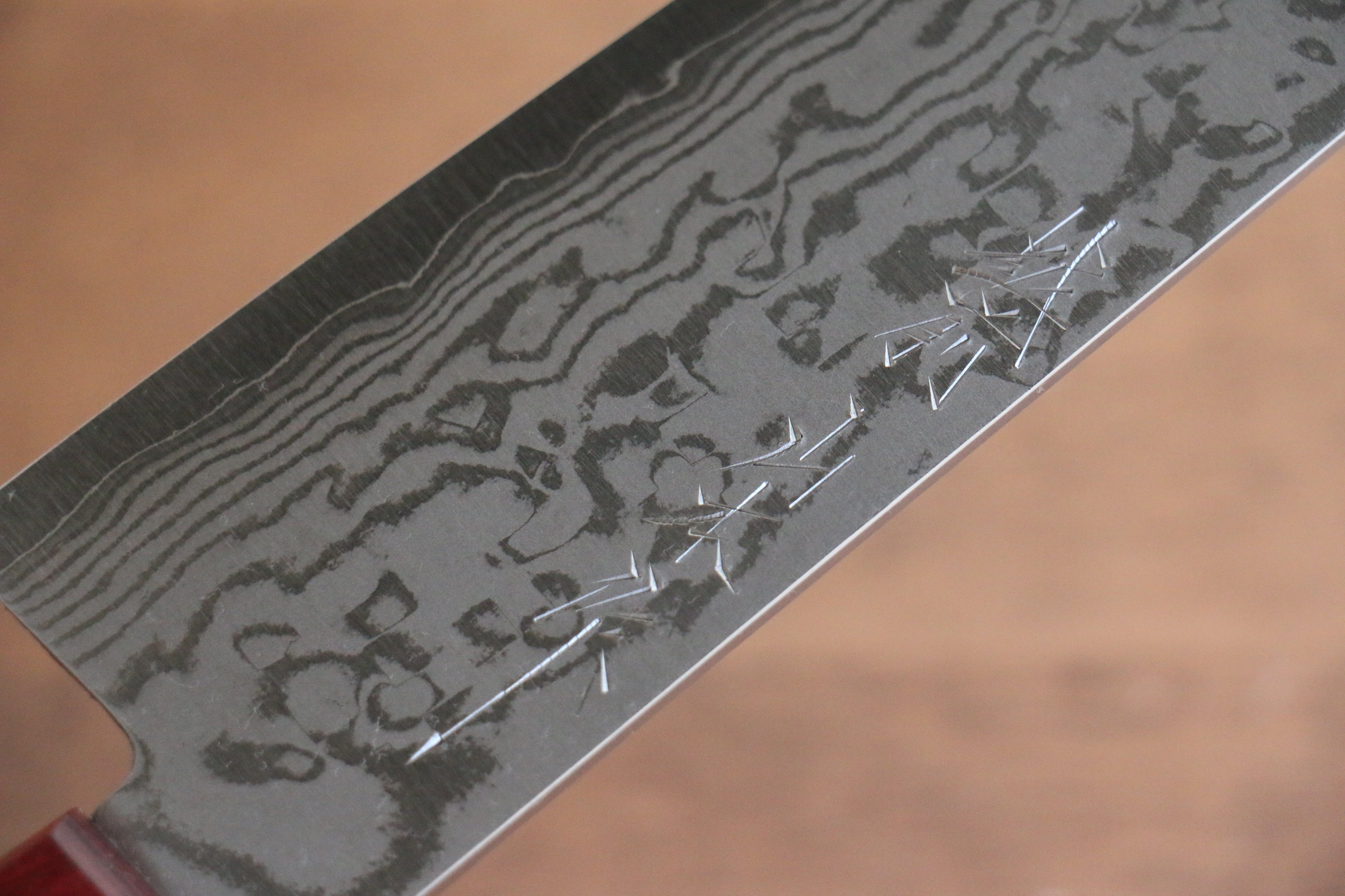 Nao Yamamoto VG10 Damascus Santoku 170mm Red Pakka wood Handle - Japanny - Best Japanese Knife