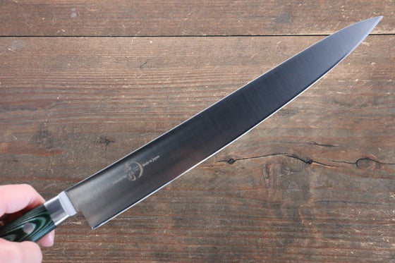 Sakai Takayuki Grand Chef Grand Chef Swedish Steel-stn Sujihiki  240mm Green Micarta Handle - Japanny - Best Japanese Knife