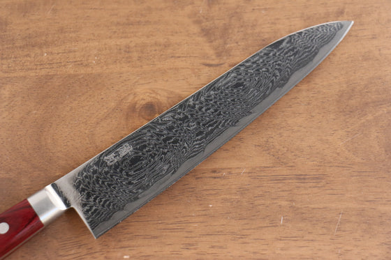 Seisuke Nami AUS10 Mirrored Finish Damascus Gyuto 210mm Red Pakka wood Handle - Japanny - Best Japanese Knife