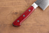 Seisuke Nami AUS10 Mirrored Finish Damascus Santoku  180mm Red Pakka wood Handle - Japanny - Best Japanese Knife