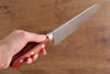 Seisuke Nami AUS10 Mirrored Finish Damascus Santoku  180mm Red Pakka wood Handle - Japanny - Best Japanese Knife