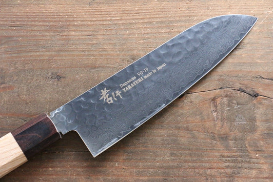 Sakai Takayuki VG10 33 Layer Damascus Santoku 170mm Keyaki (Japanese Elm) Handle - Japanny - Best Japanese Knife