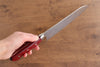 Seisuke Nami AUS10 Mirrored Finish Damascus Santoku  180mm Red Pakka wood Handle - Japanny - Best Japanese Knife