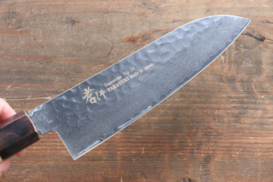 Sakai Takayuki VG10 33 Layer Damascus Santoku 170mm Keyaki (Japanese Elm) Handle - Japanny - Best Japanese Knife