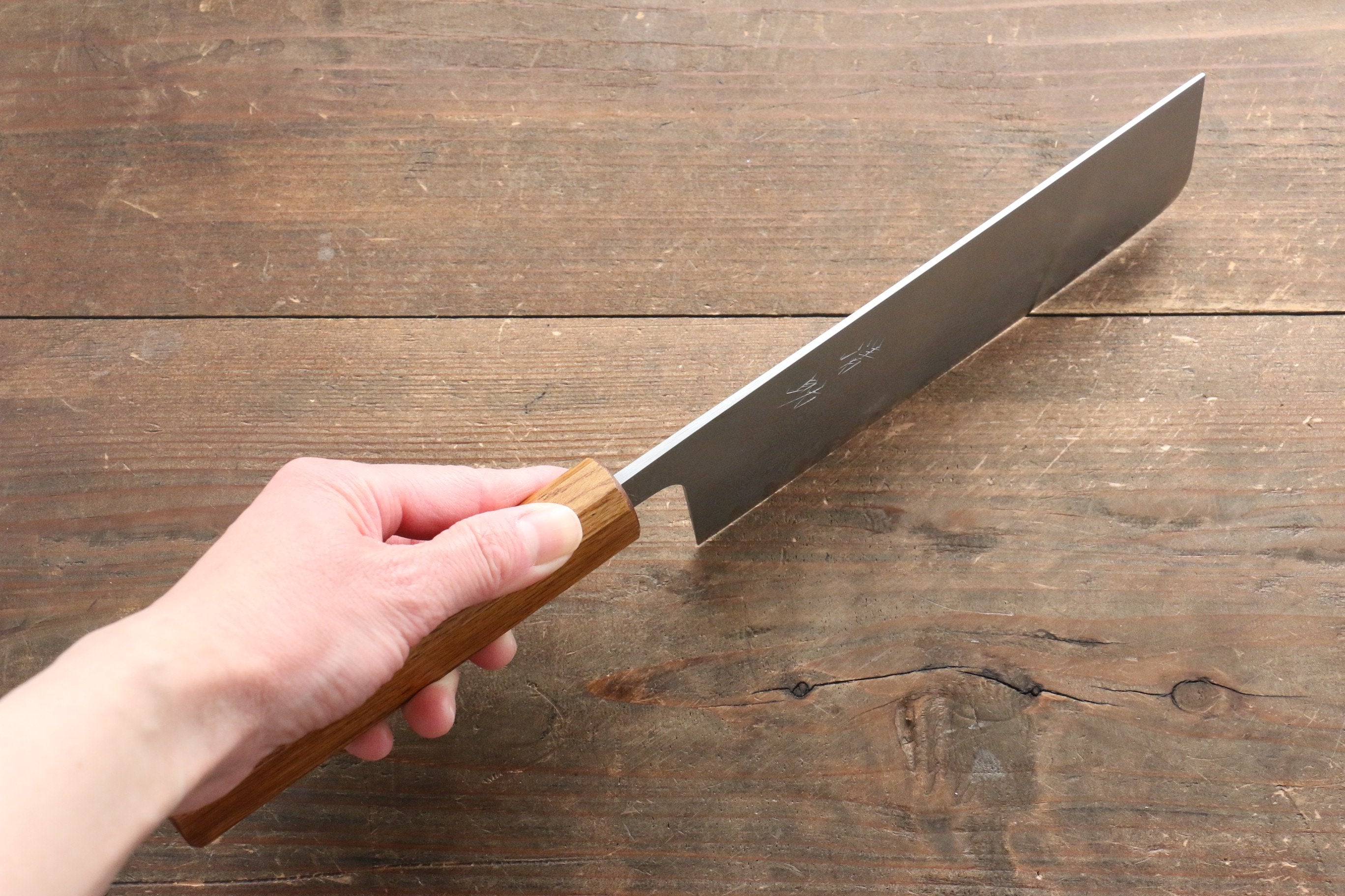 Seisuke SLD 49 Layer Damascus Nakiri 165mm Oak Handle - Japanny - Best Japanese Knife