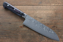  Yoshimi Kato VG10 Damascus Santoku 165mm with Black Pakka wood Handle with Saya - Japanny - Best Japanese Knife